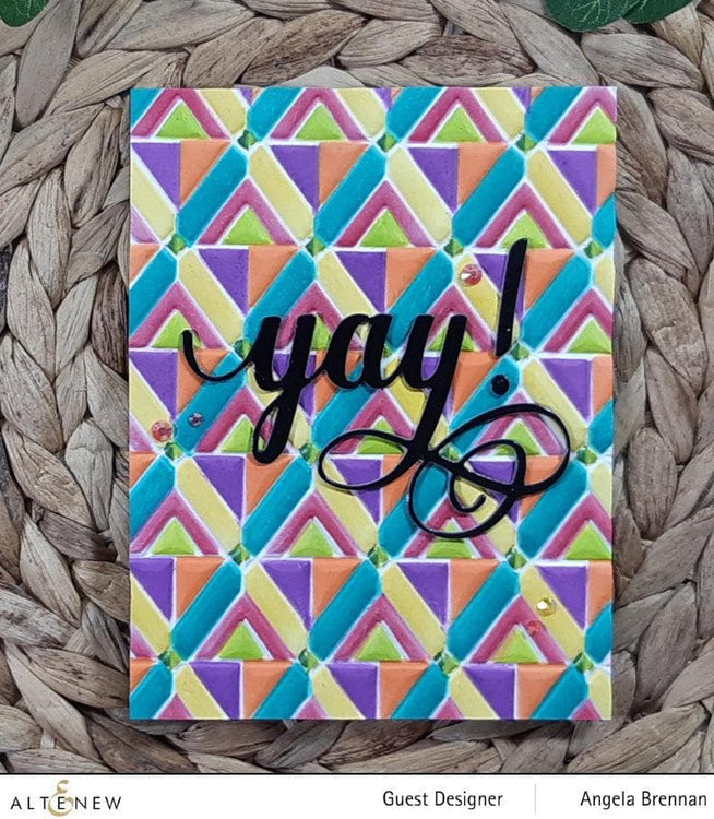 Altenew Stencil & Embossing Folder Bundle Geo Triangles Embossing Folder & Stencil Bundle