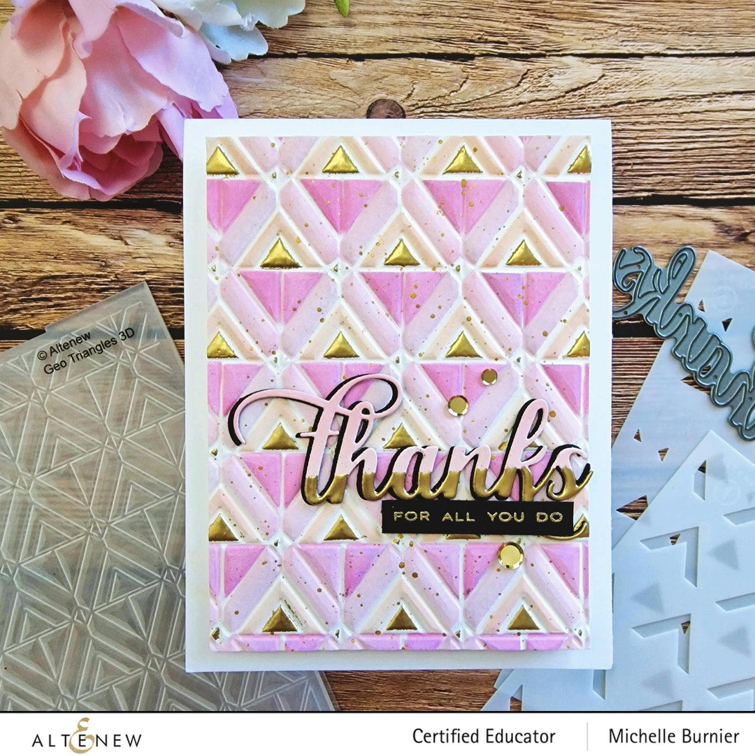 Altenew Stencil & Embossing Folder Bundle Geo Triangles Embossing Folder & Stencil Bundle