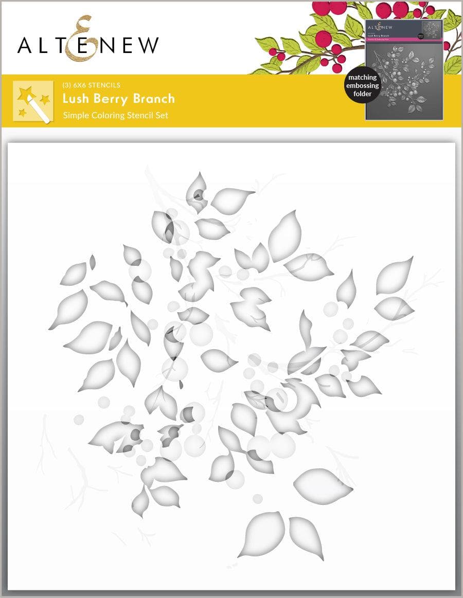 Lush Berry Branch: Embossing Folder & Stencil Bundle | Altenew