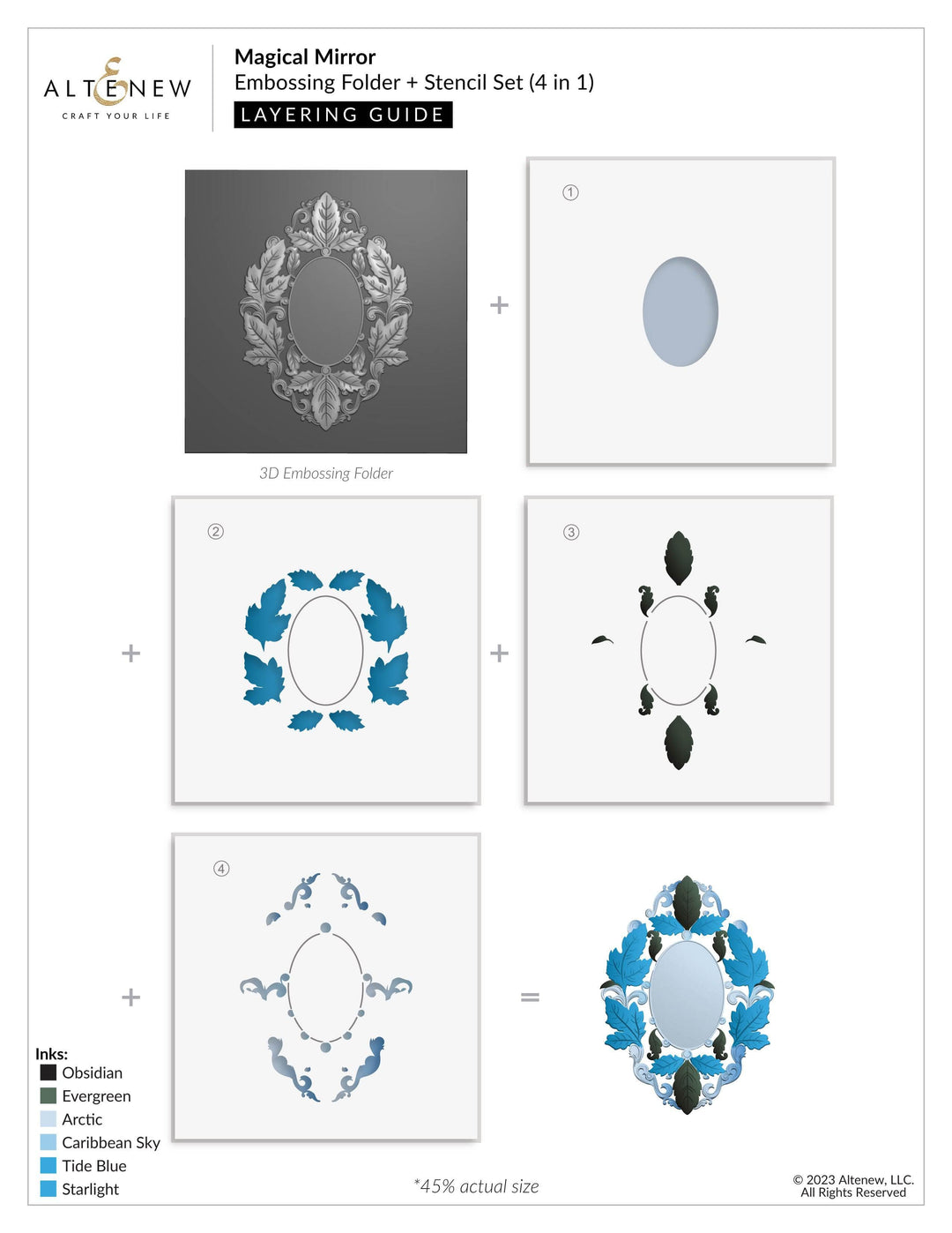 Altenew Stencil & Embossing Folder Bundle Magical Mirror