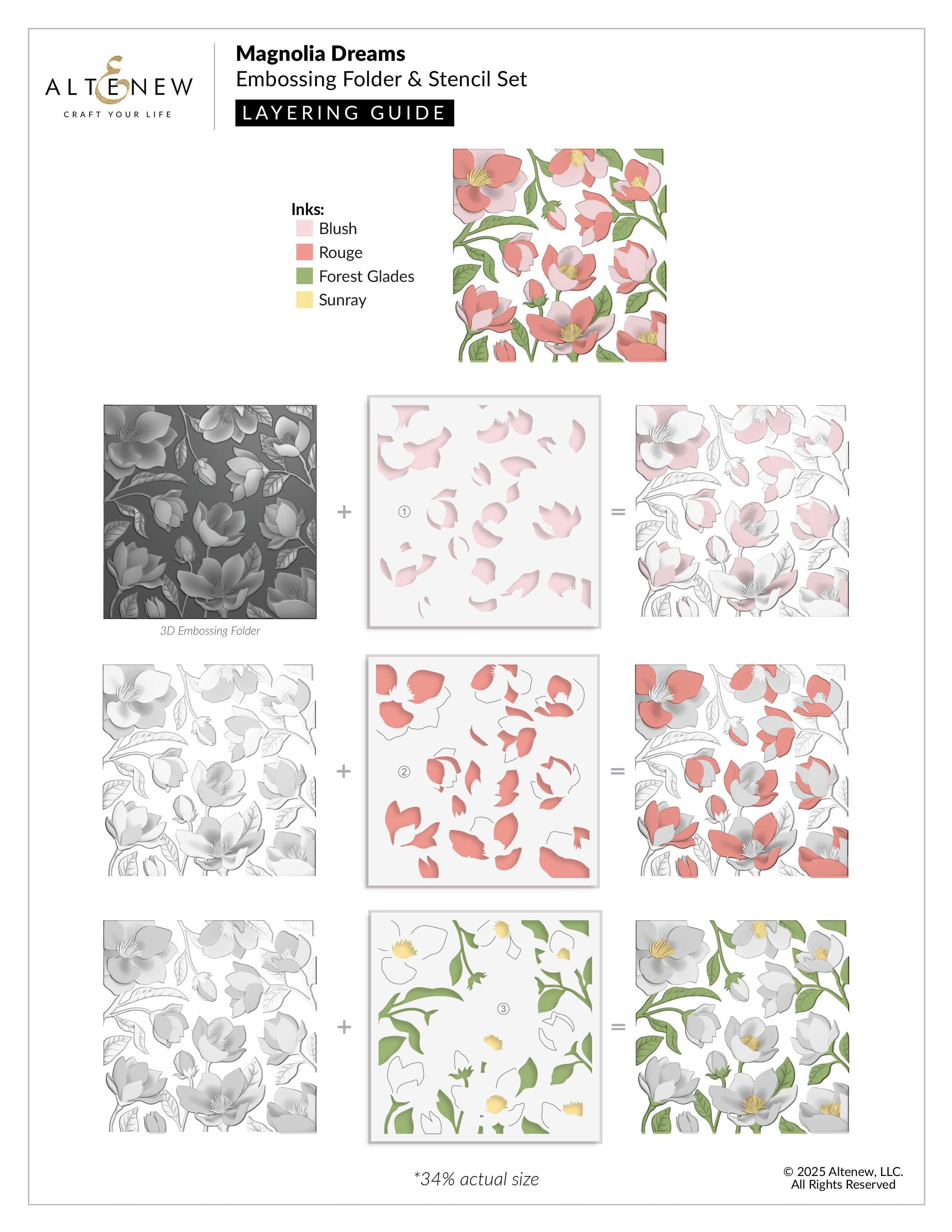 Magnolia Dreams: Stencil & Embossing Folder Bundle | Altenew