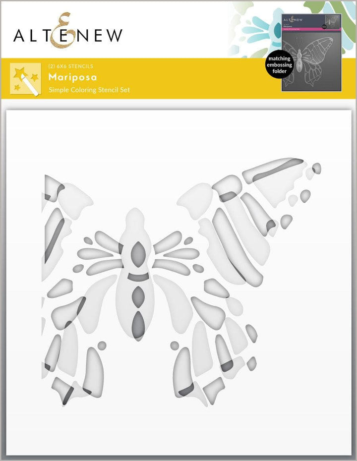 Altenew Stencil & Embossing Folder Bundle Mariposa Embossing Folder & Stencil Bundle