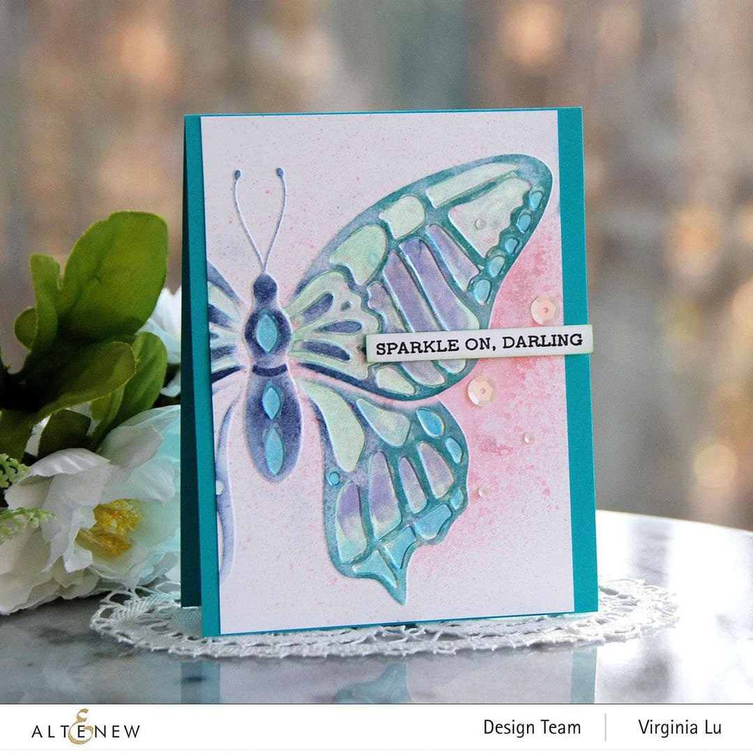 Altenew Stencil & Embossing Folder Bundle Mariposa Embossing Folder & Stencil Bundle