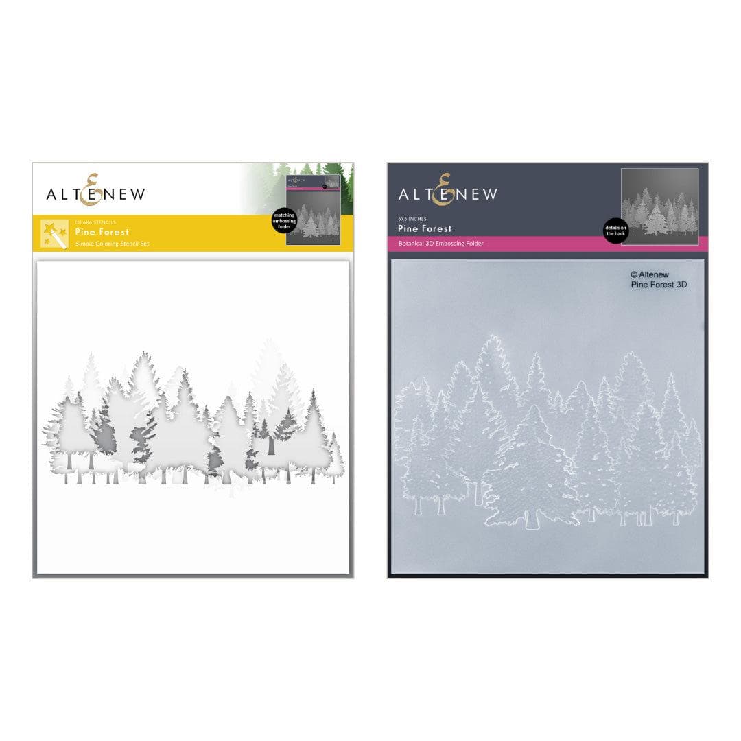 Altenew Stencil & Embossing Folder Bundle Pine Forest Complete Bundle