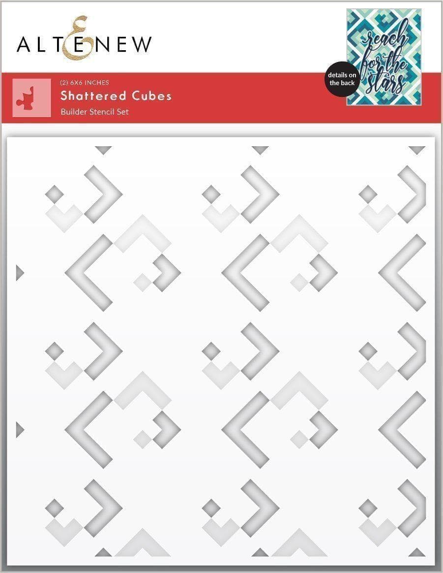 Altenew Stencil & Embossing Folder Bundle Shattered Cubes