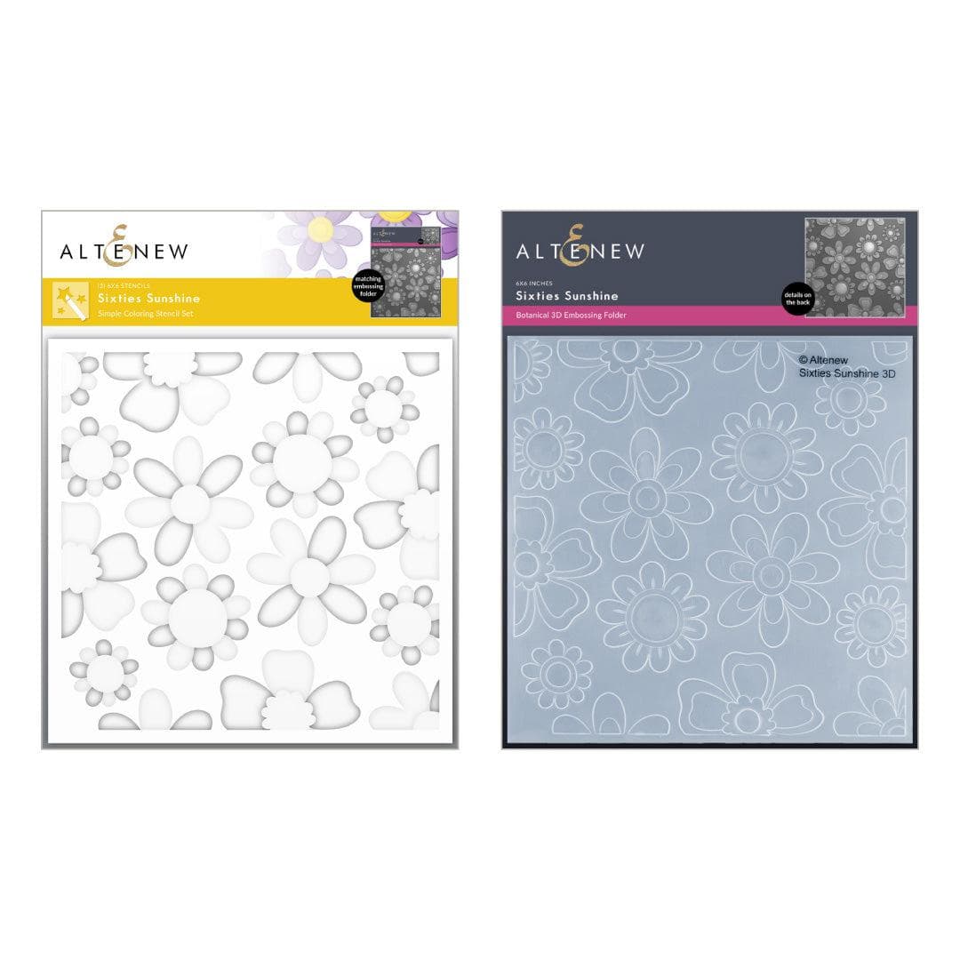 Altenew Stencil & Embossing Folder Bundle Sixties Sunshine Complete Bundle