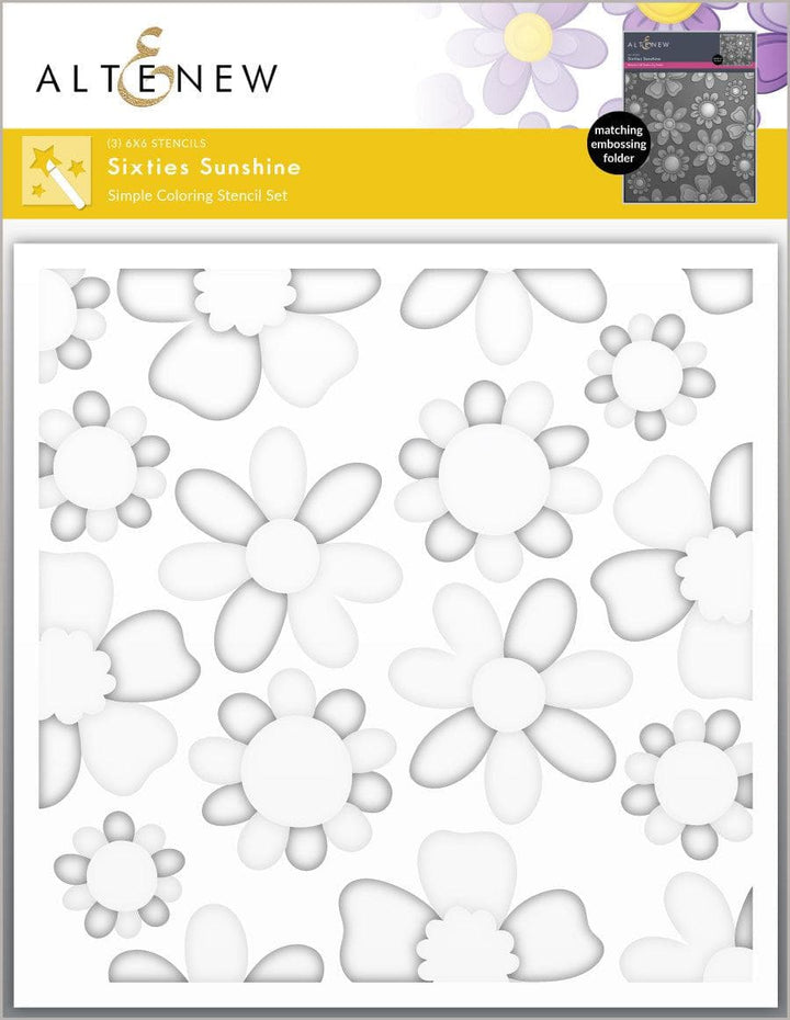 Altenew Stencil & Embossing Folder Bundle Sixties Sunshine Complete Bundle