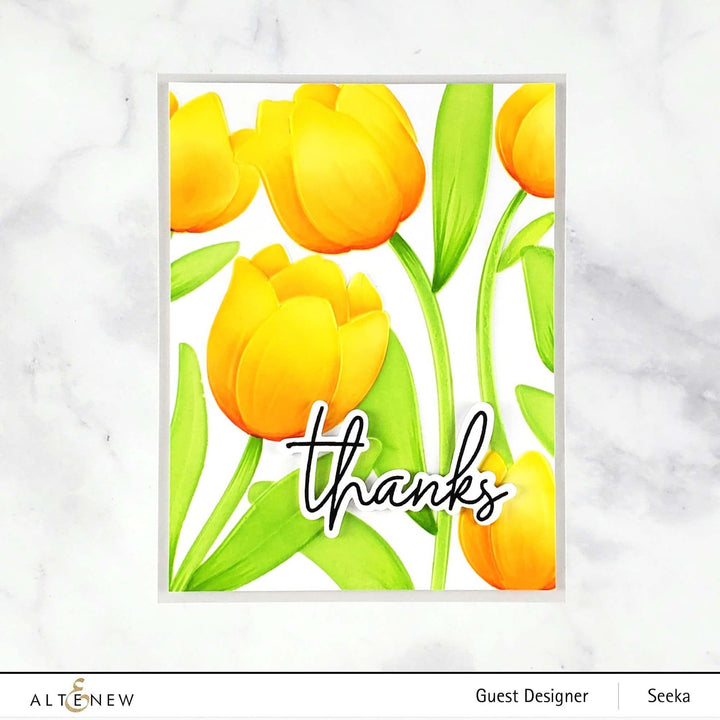 Altenew Stencil & Embossing Folder Bundle Tulip Simple Stencil & Embossing Folder Bundle