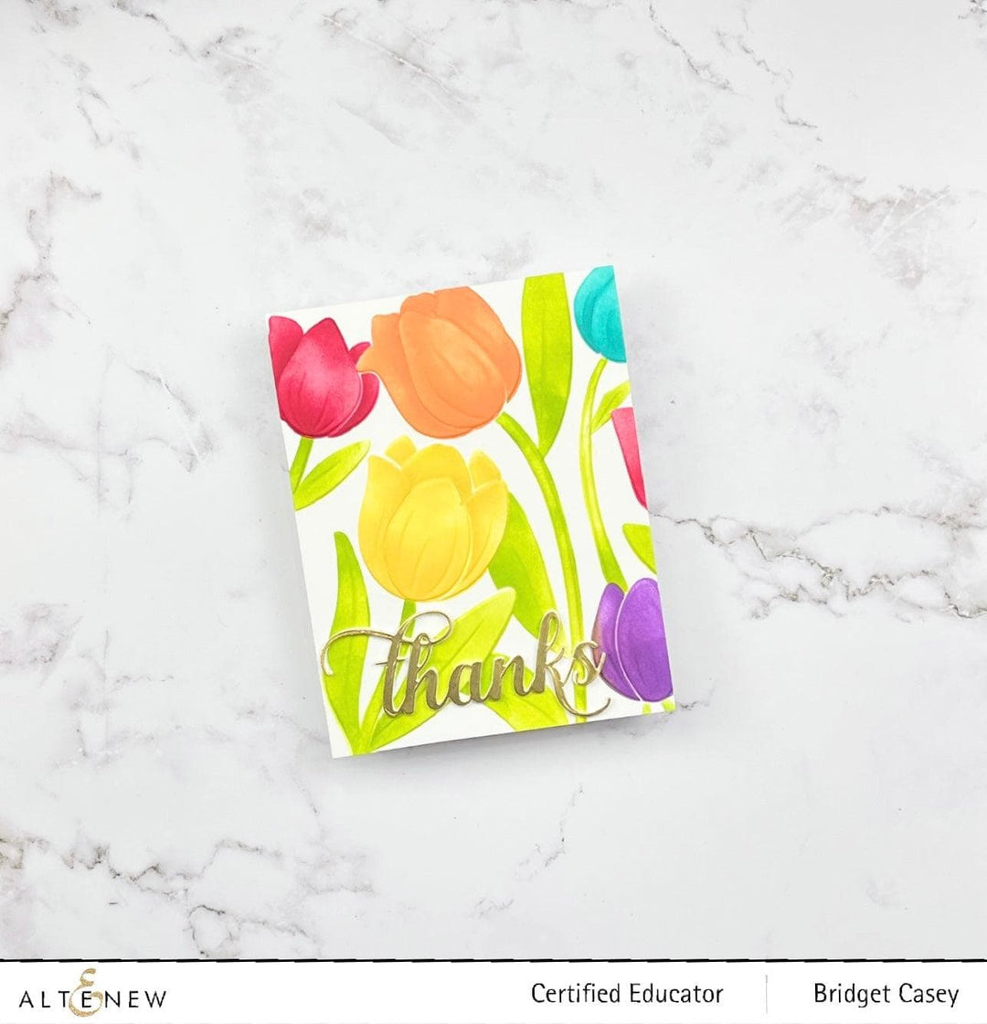 Altenew Stencil & Embossing Folder Bundle Tulip Simple Stencil & Embossing Folder Bundle