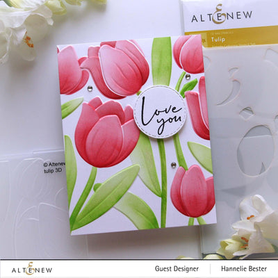 Altenew Stencil & Embossing Folder Bundle Tulip Simple Stencil & Embossing Folder Bundle