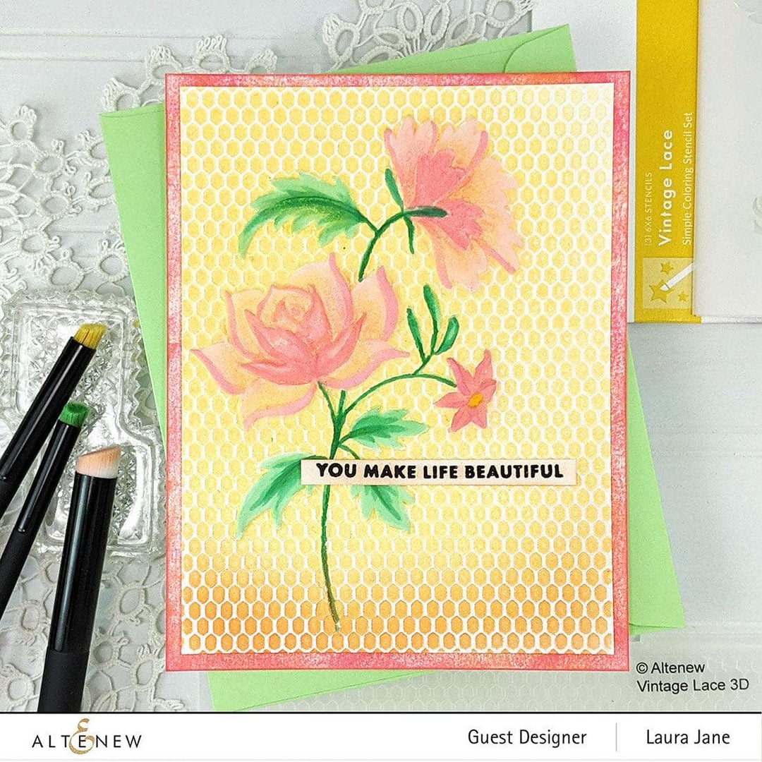 Altenew Stencil & Embossing Folder Bundle Vintage Lace Stencil & Embossing Folder Bundle