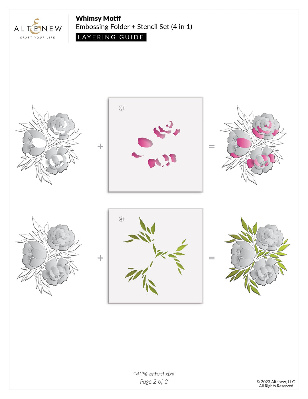 Altenew Stencil & Embossing Folder Bundle Whimsy Motif