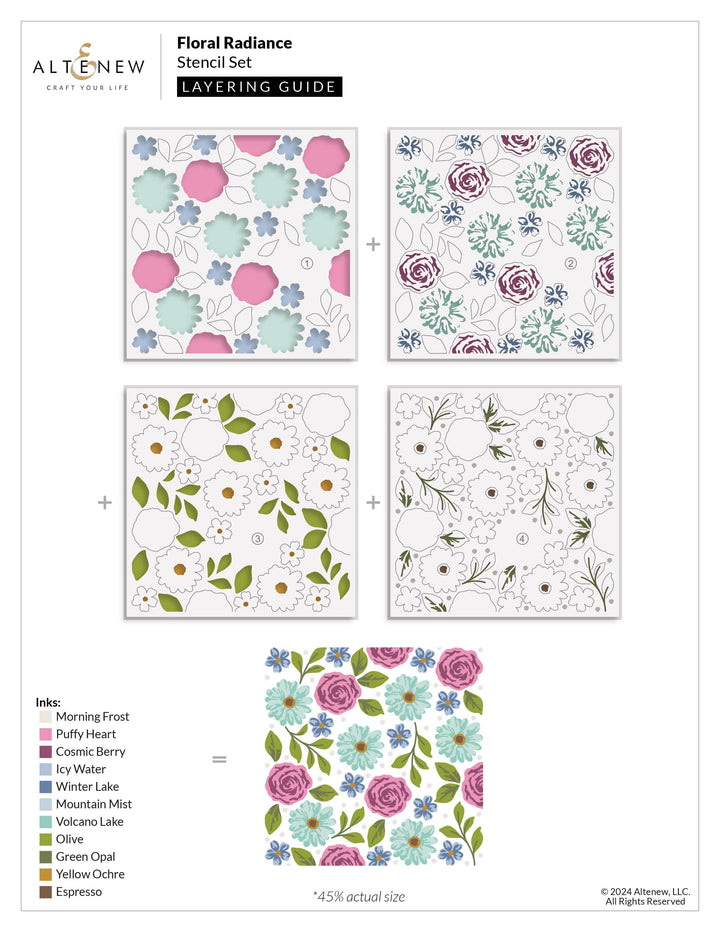 Floral Radiance Layering Stencil Set (4 in 1)