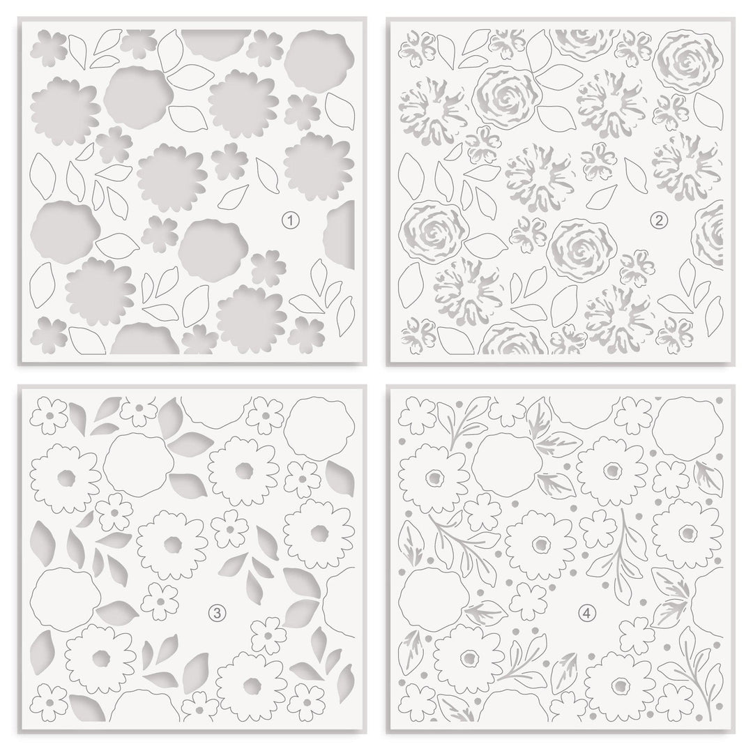 Floral Radiance Layering Stencil Set (4 in 1)