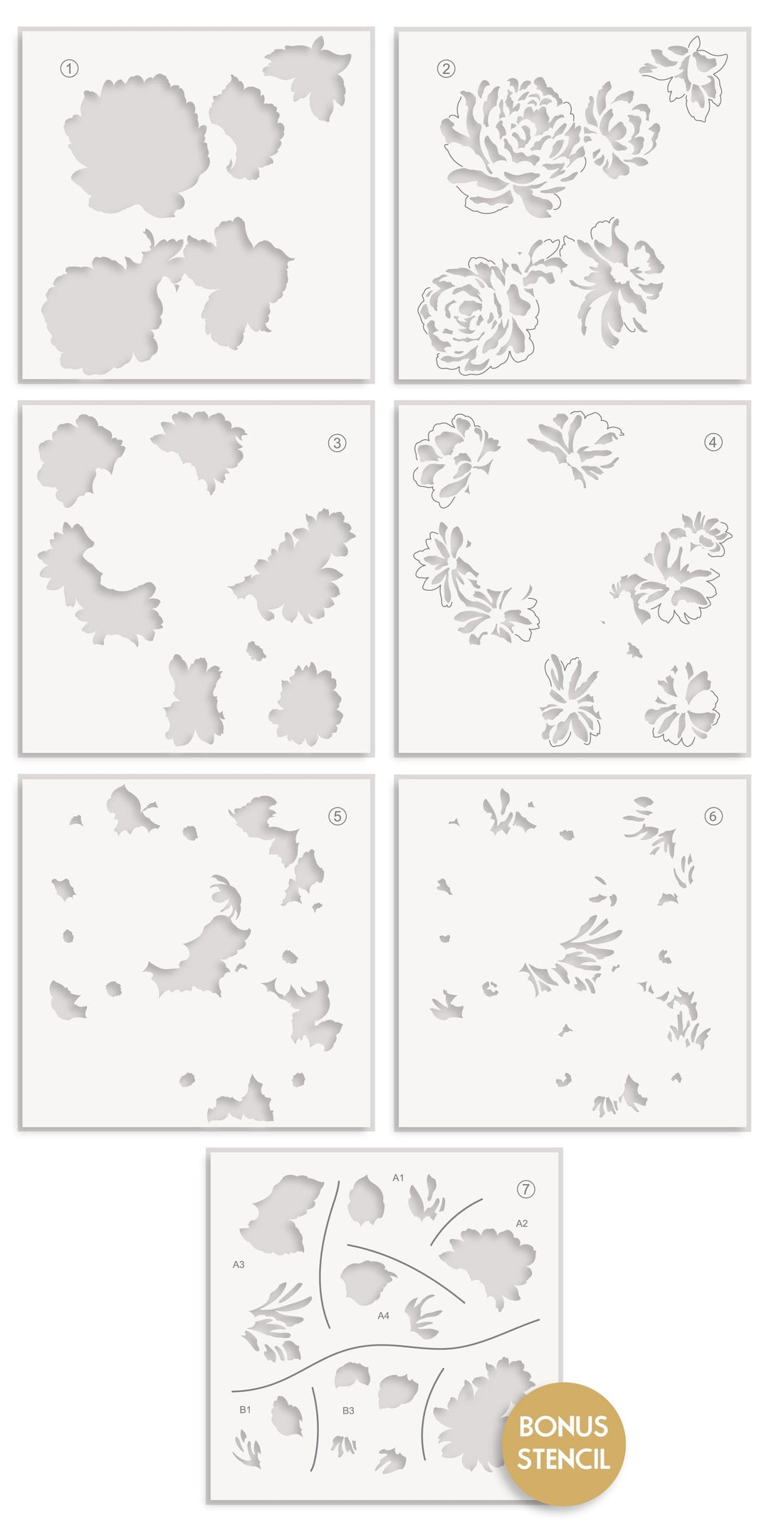 Flower Bed Layering Stencil Set (6 in 1)
