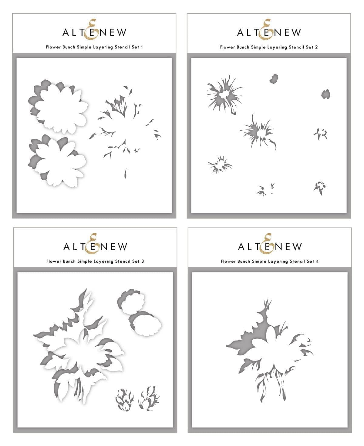 Photocentric Stencil Flower Bunch Simple Layering Stencil Set (4 in 1)