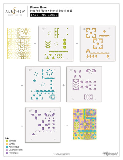 Flower Shine Simple Coloring Stencil Set (5 in 1)