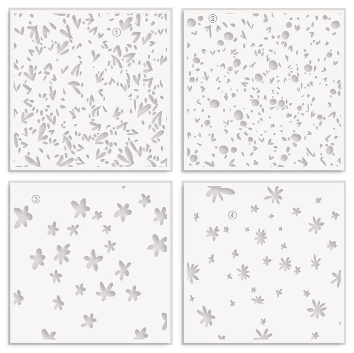 EXP Factors Stencil Flowers & Petals Layering Stencil Set (4 in 1)