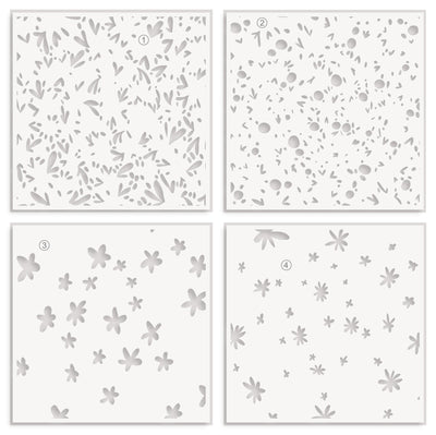 EXP Factors Stencil Flowers & Petals Layering Stencil Set (4 in 1)