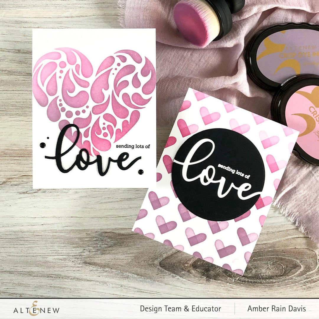 Photocentric Stencil Flowing Hearts Stencil