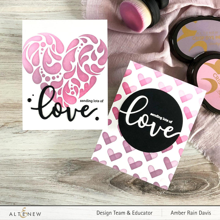 Photocentric Stencil Flowing Hearts Stencil