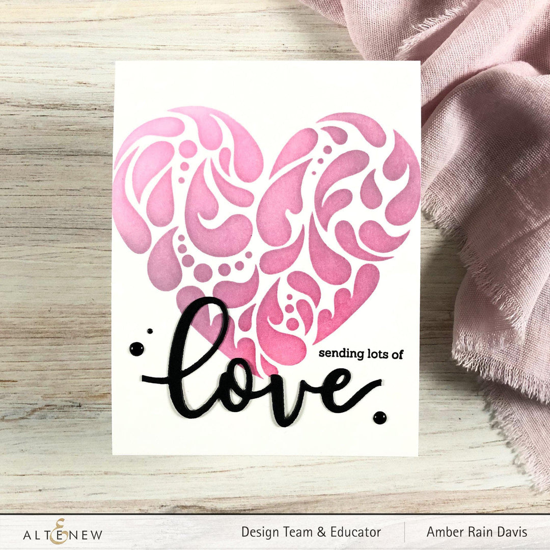 Photocentric Stencil Flowing Hearts Stencil