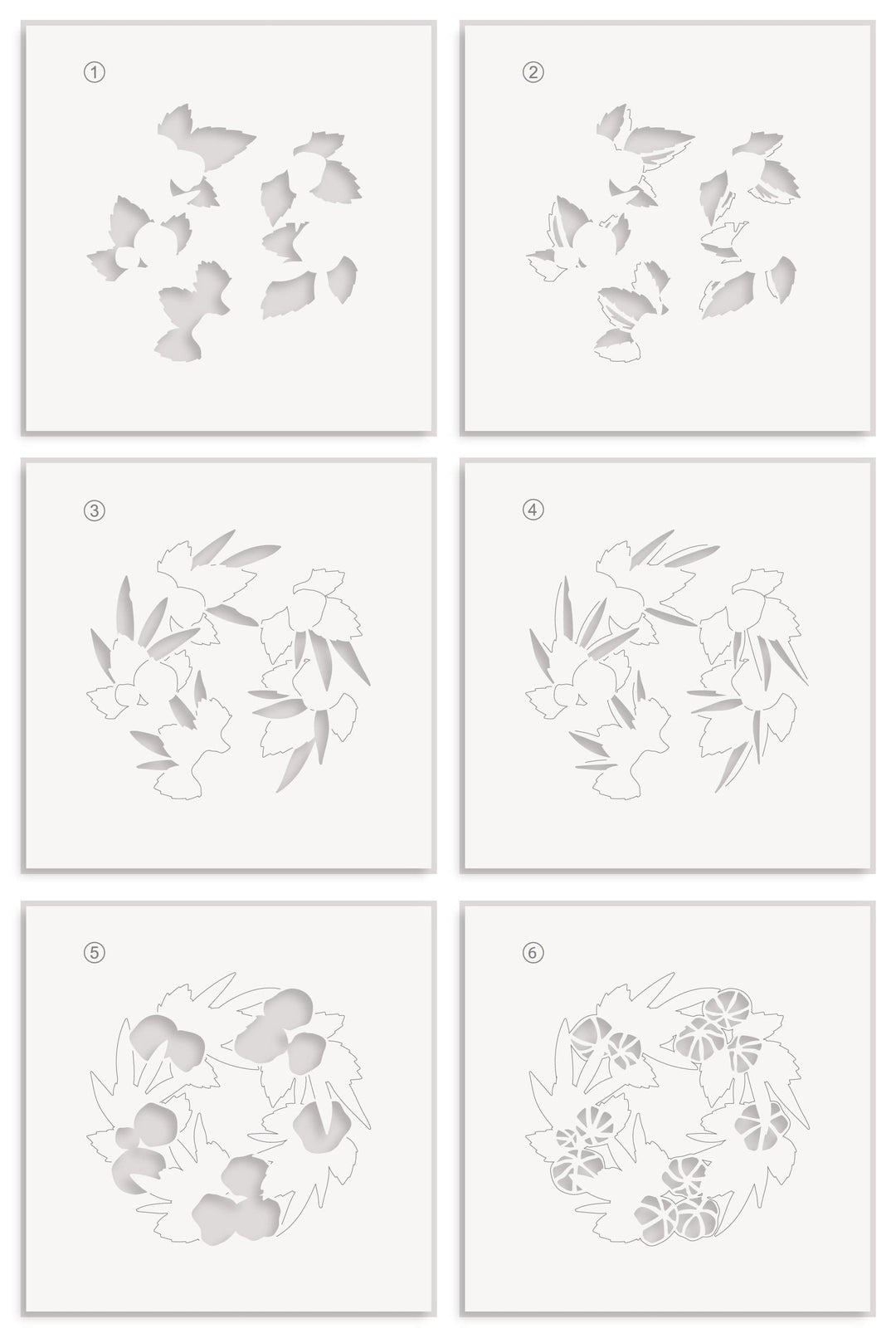 Gourmet Garland Layering Stencil Set (6 in 1)