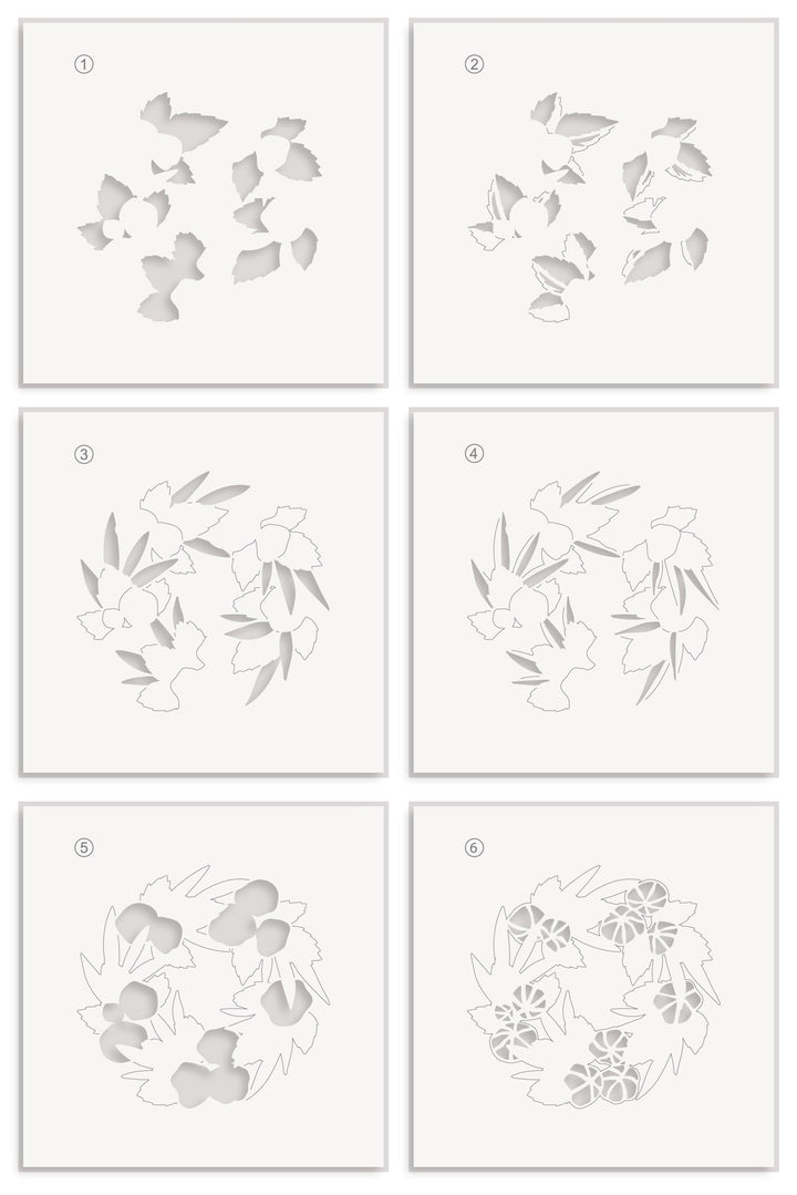 Gourmet Garland Layering Stencil Set (6 in 1)