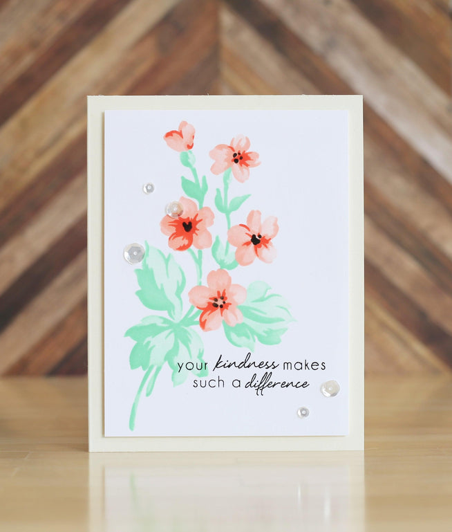 Altenew Hill Blossoms Layering Stencil Set 2-in-1 with floral design for crafting and card making.