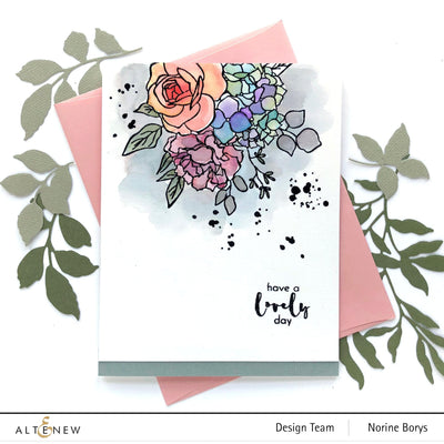 Photocentric Stencil Inky Bouquet Simple Coloring Stencil