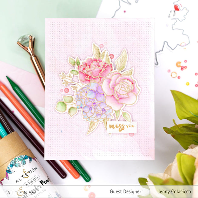 Photocentric Stencil Inky Bouquet Simple Coloring Stencil