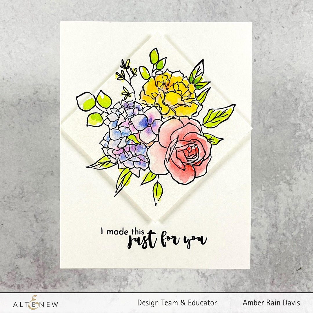 Photocentric Stencil Inky Bouquet Simple Coloring Stencil