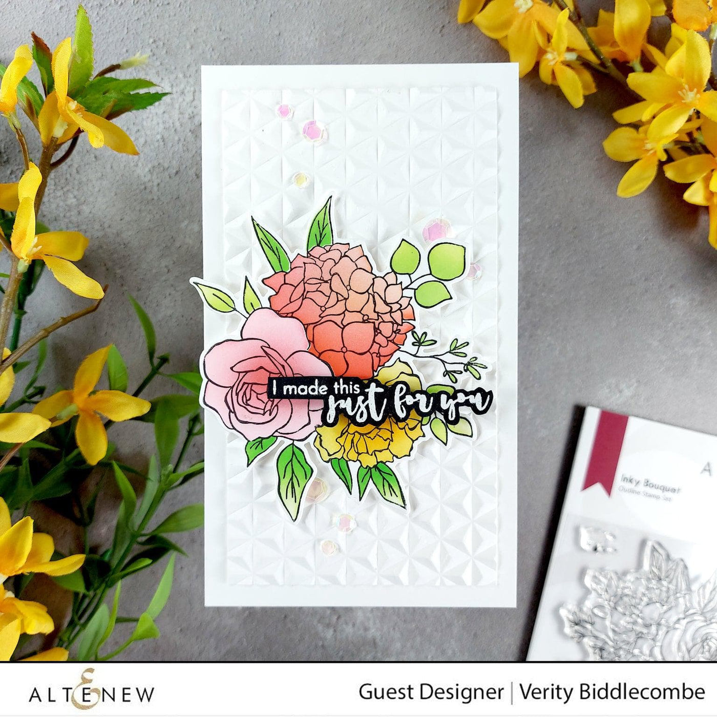 Photocentric Stencil Inky Bouquet Simple Coloring Stencil