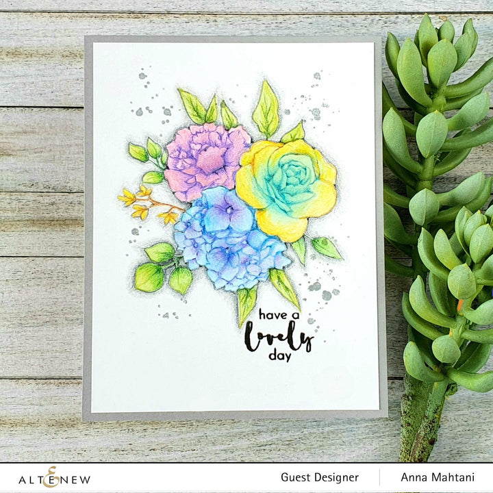 Photocentric Stencil Inky Bouquet Simple Coloring Stencil