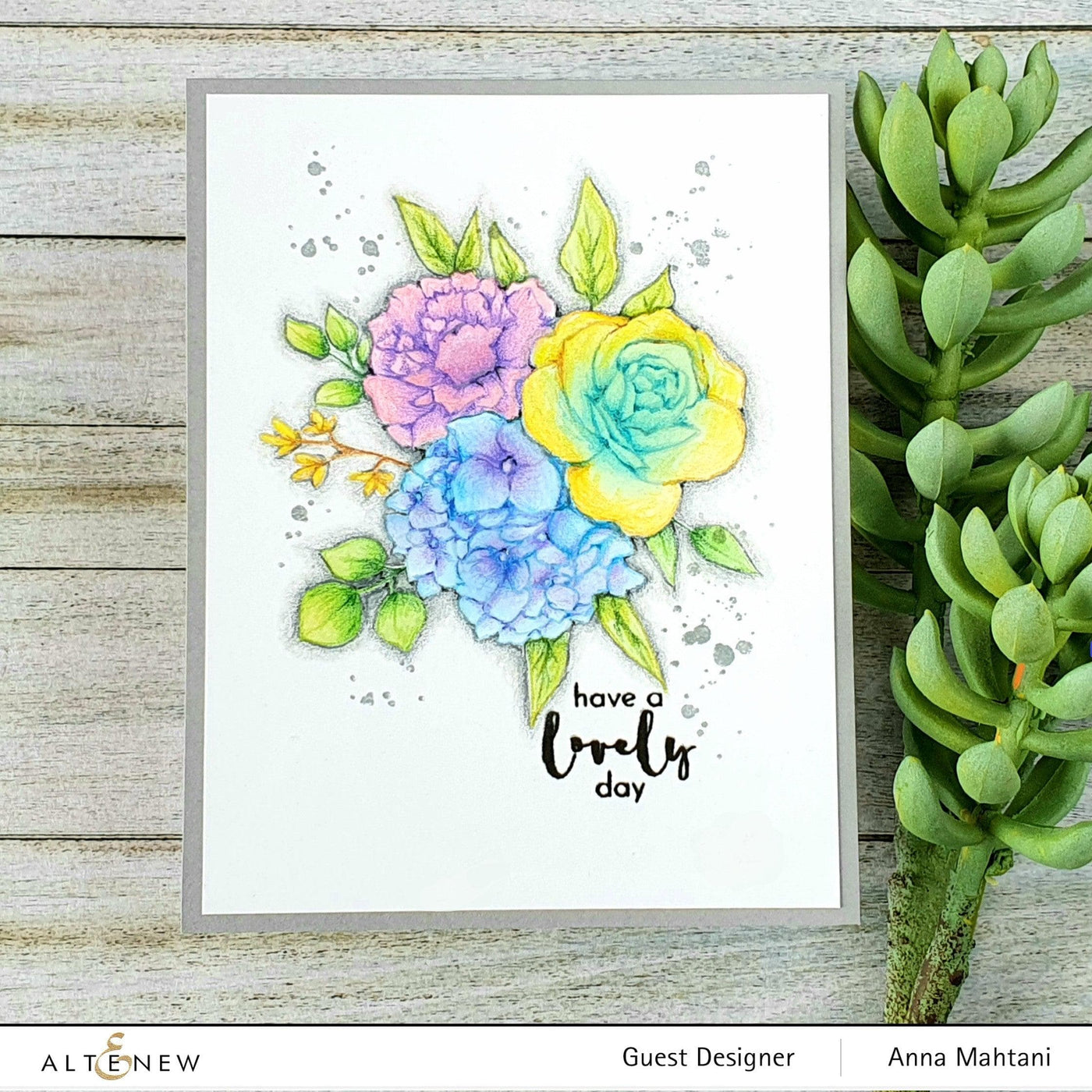 Photocentric Stencil Inky Bouquet Simple Coloring Stencil