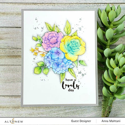 Photocentric Stencil Inky Bouquet Simple Coloring Stencil
