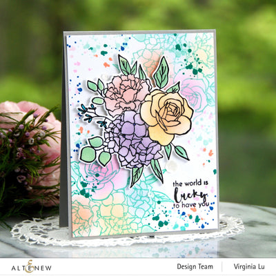 Photocentric Stencil Inky Bouquet Simple Coloring Stencil