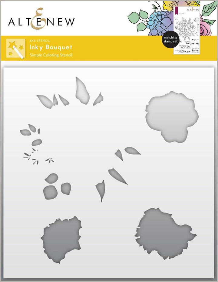Photocentric Stencil Inky Bouquet Simple Coloring Stencil