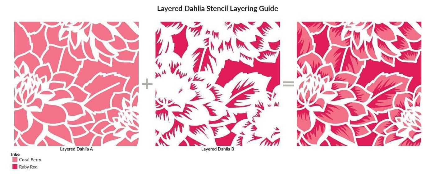 EXP Factors Stencil Layered Dahlia A & B Stencil Set