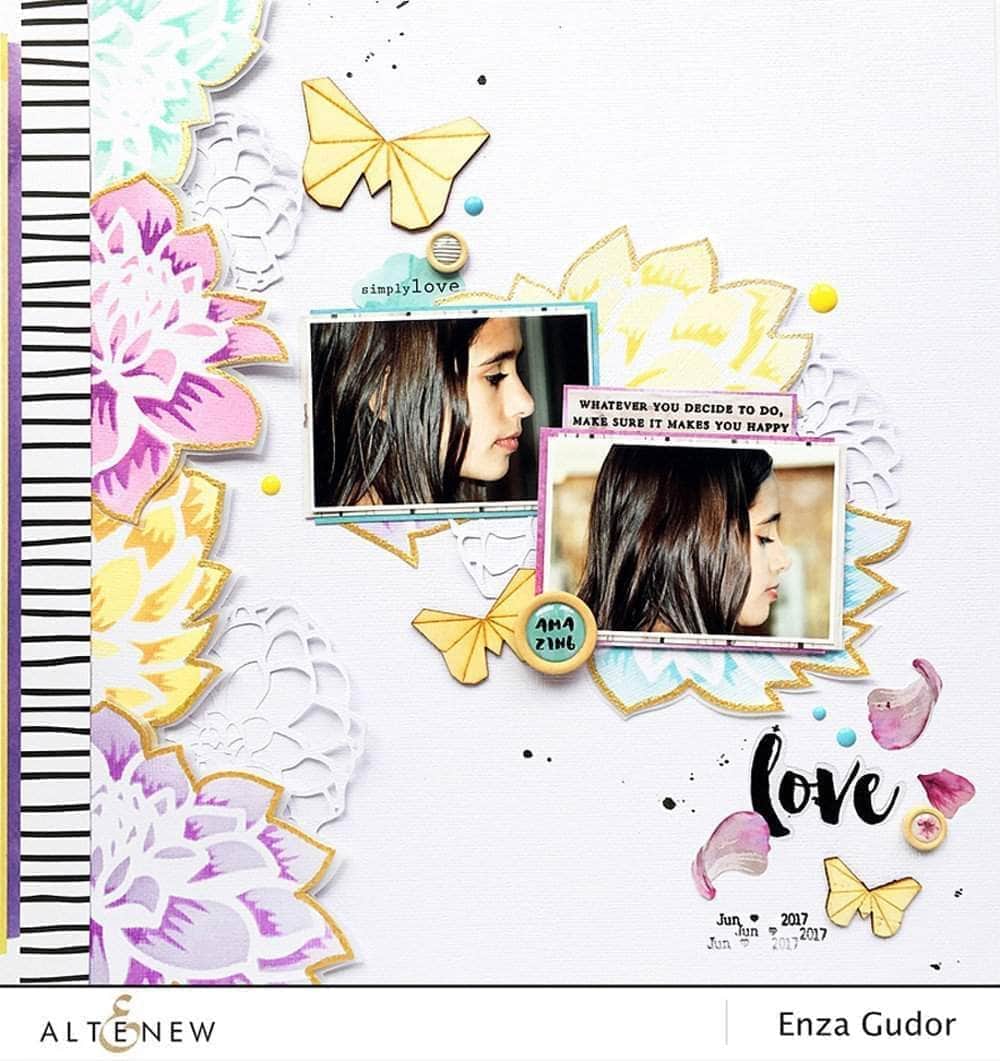 EXP Factors Stencil Layered Dahlia A & B Stencil Set