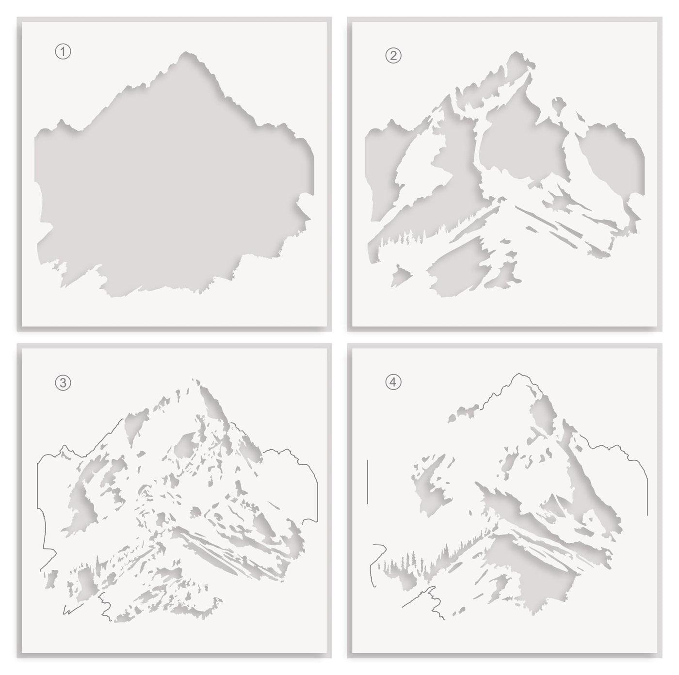 Majestic Mountains Layering Stencil Set (4 in 1)