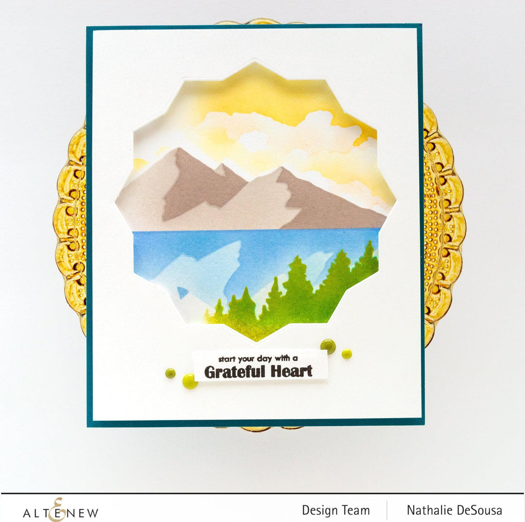 Photocentric Stencil Mountain Scene Stencil