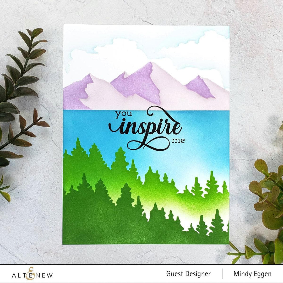 Photocentric Stencil Mountain Scene Stencil