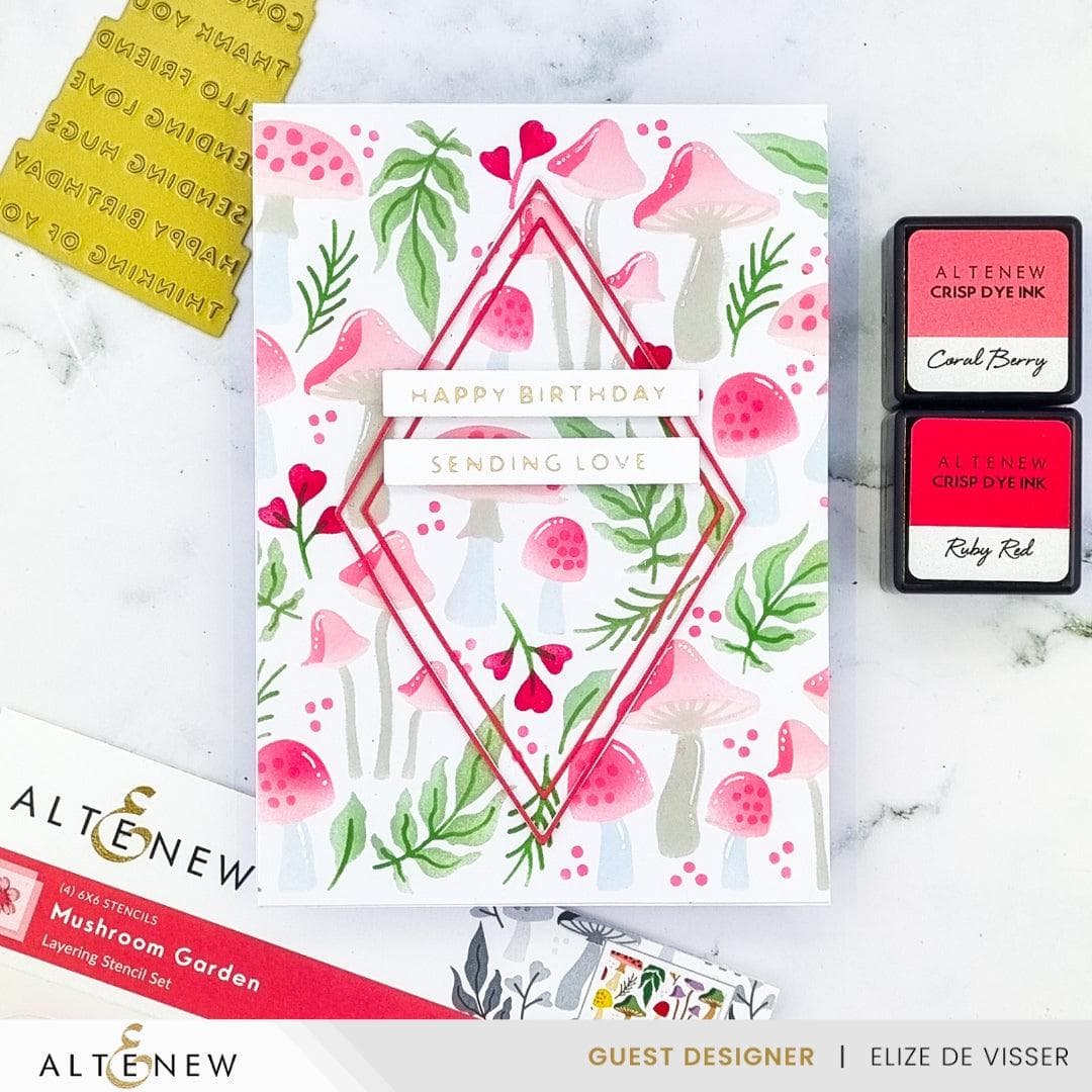 EXP Factors Stencil Mushroom Garden Layering Stencil Set (4 in 1)