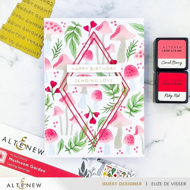 EXP Factors Stencil Mushroom Garden Layering Stencil Set (4 in 1)