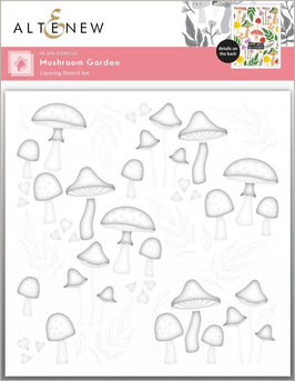 EXP Factors Stencil Mushroom Garden Layering Stencil Set (4 in 1)