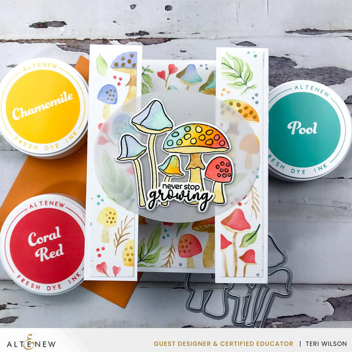 EXP Factors Stencil Mushroom Garden Layering Stencil Set (4 in 1)