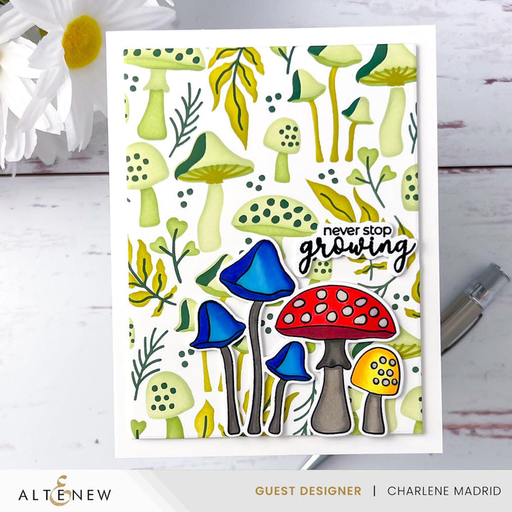EXP Factors Stencil Mushroom Garden Layering Stencil Set (4 in 1)