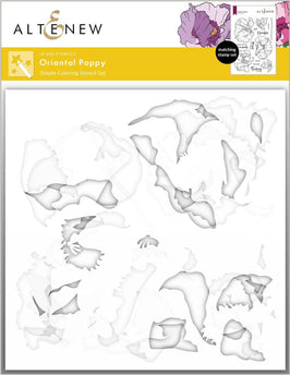 EXP Factors Stencil Oriental Poppy Simple Coloring Stencil Set (4 in 1)