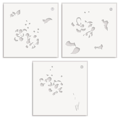 EXP Factors Stencil Paint-A-Flower: Camellia Simple Coloring Stencil Set (3 in 1)
